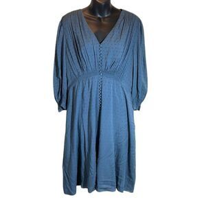 Gal Meets Glam Blue V-Neck Dress